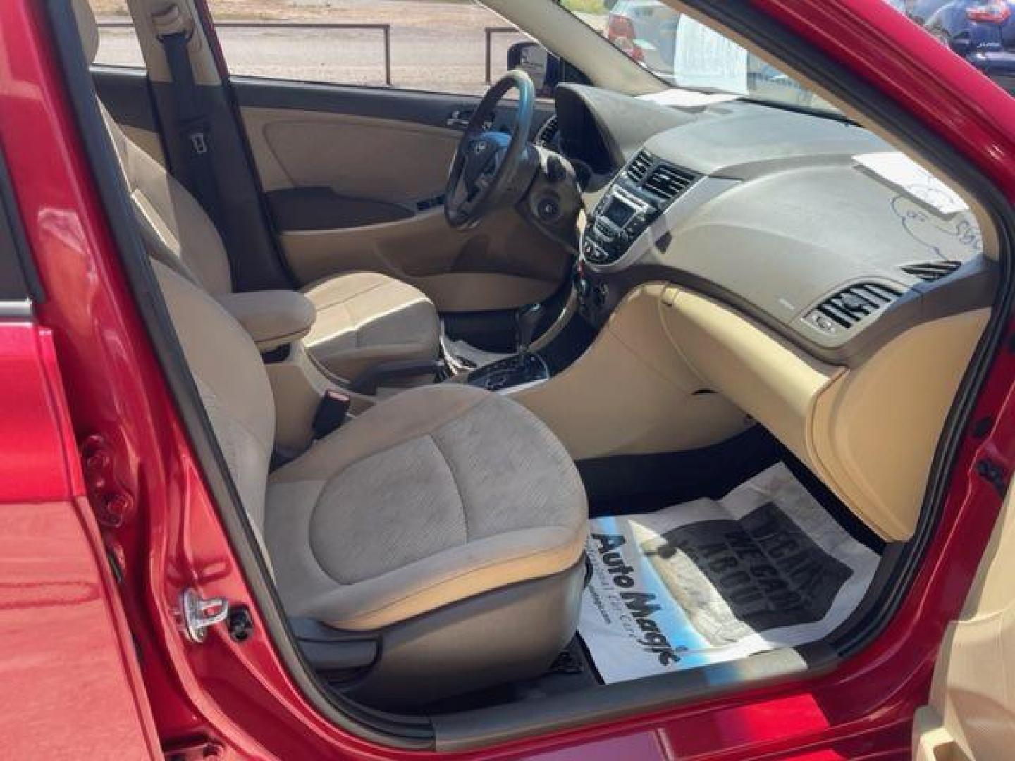 2014 RED HYUNDAI ACCENT GLS (KMHCU4AE8EU) with an 1.6L engine, Automatic transmission, located at 124 Elm St., Cibolo, TX, 78108, (210) 658-3118, 29.559427, -98.232384 - Photo#5