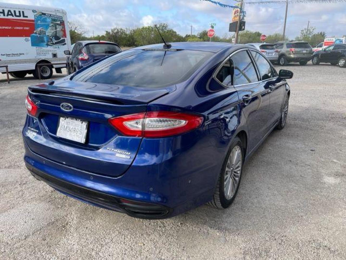 2014 BLUE FORD FUSION TITANIUM (3FA6P0D94ER) with an 2.0L engine, Automatic transmission, located at 124 Elm St., Cibolo, TX, 78108, (210) 658-3118, 29.559427, -98.232384 - Photo#3