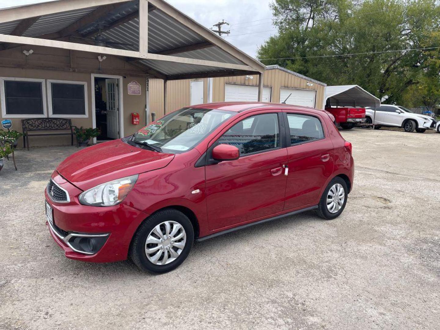 2017 RED MITSUBISHI MIRAGE ES (ML32A3HJ5HH) with an 1.2L engine, Automatic transmission, located at 124 Elm St., Cibolo, TX, 78108, (210) 658-3118, 29.559427, -98.232384 - Photo#0