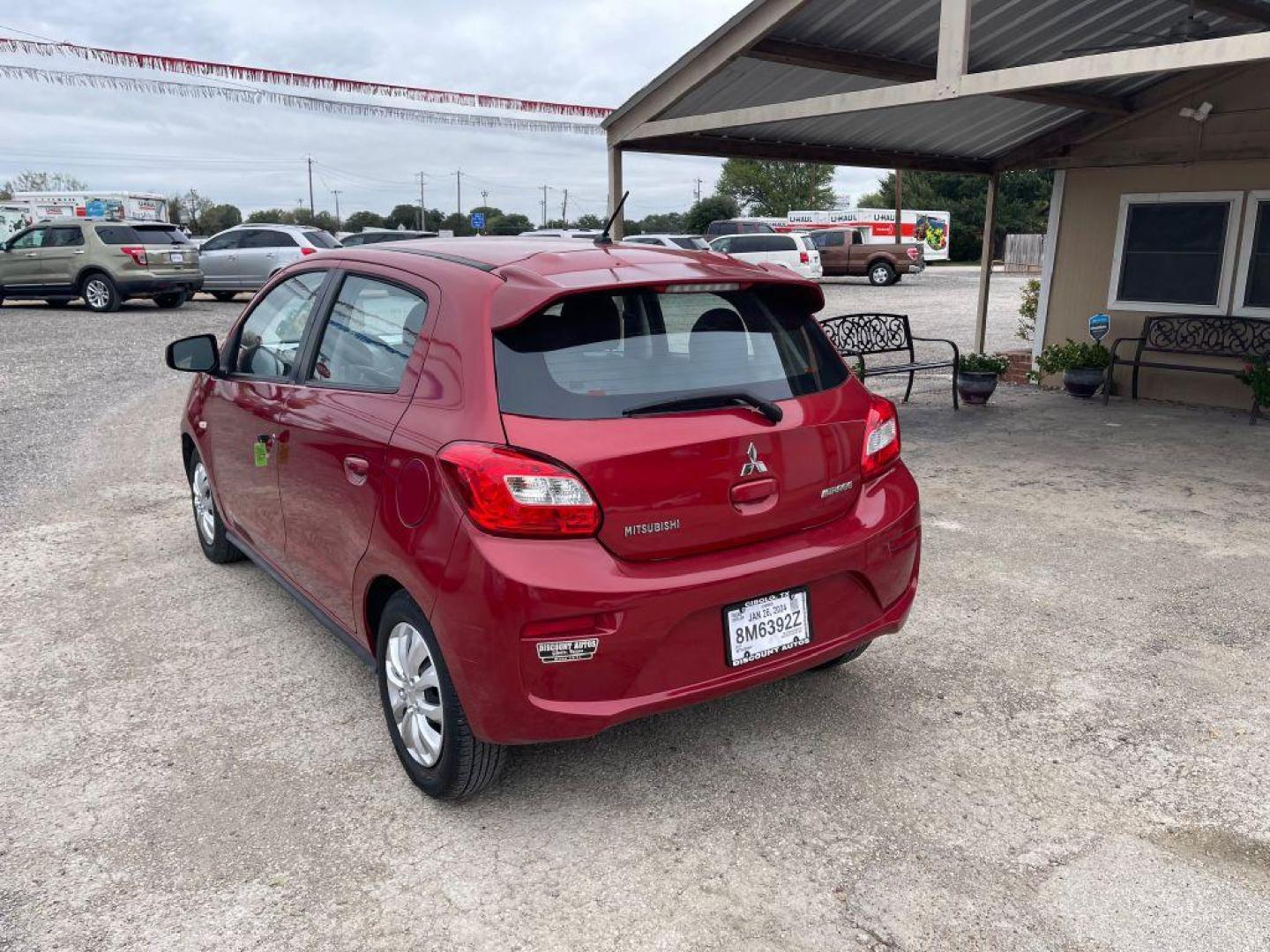 2017 RED MITSUBISHI MIRAGE ES (ML32A3HJ5HH) with an 1.2L engine, Automatic transmission, located at 124 Elm St., Cibolo, TX, 78108, (210) 658-3118, 29.559427, -98.232384 - Photo#3