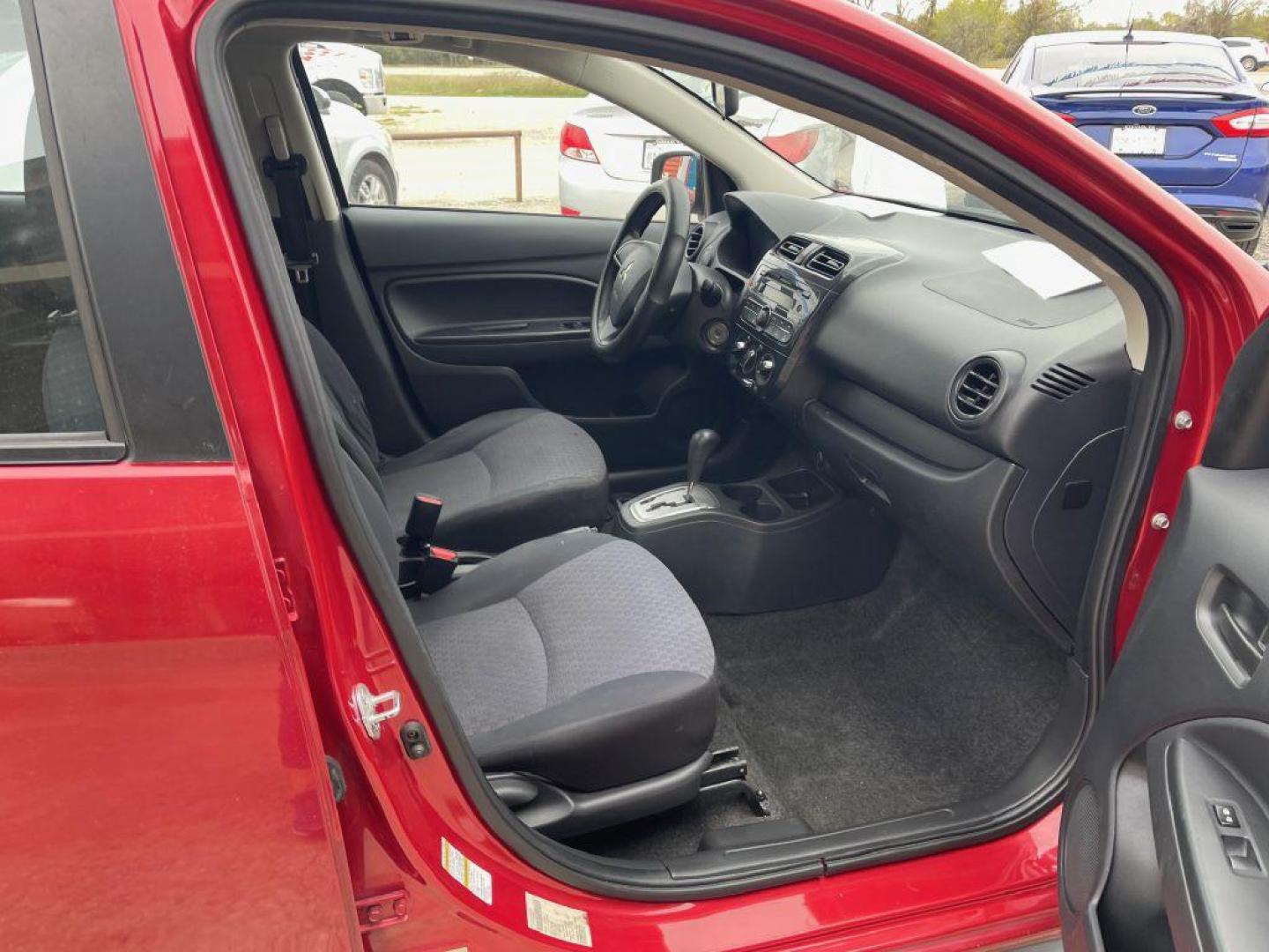 2017 RED MITSUBISHI MIRAGE ES (ML32A3HJ5HH) with an 1.2L engine, Automatic transmission, located at 124 Elm St., Cibolo, TX, 78108, (210) 658-3118, 29.559427, -98.232384 - Photo#7