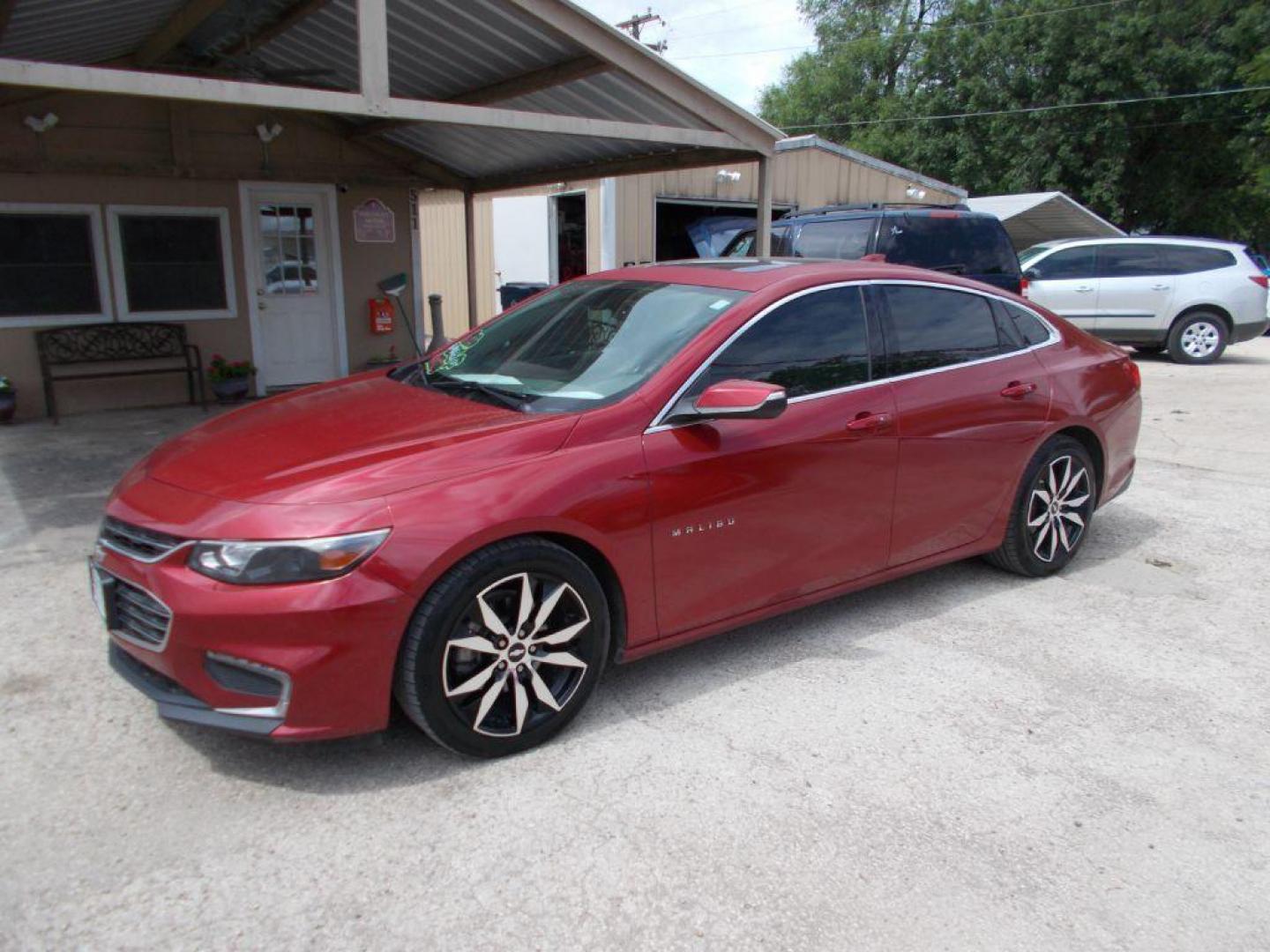 2016 RED CHEVROLET MALIBU LT (1G1ZE5ST6GF) with an 1.5L engine, Automatic transmission, located at 124 Elm St., Cibolo, TX, 78108, (210) 658-3118, 29.559427, -98.232384 - Photo#0