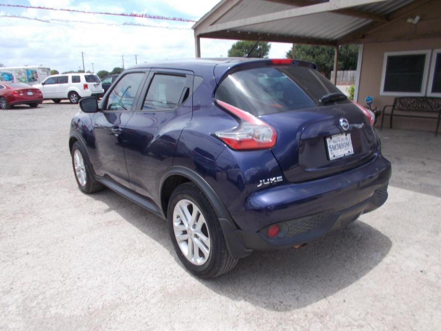 2015 BLUE NISSAN JUKE S (JN8AF5MR3FT) with an 1.6L engine, Continuously Variable transmission, located at 124 Elm St., Cibolo, TX, 78108, (210) 658-3118, 29.559427, -98.232384 - www.discountautoscibolo.com TEXT 210-900-3118 35 MONTHLY PAYMENTS OF $320 WITH $1895 DOWN AND FINAL ODD PAYMENT OF $68.86 W/FIRST PAYMENT DUE 30 DAYS FROM DATE OF SALE. ** NO WARRANTY, SOLD AS IS ** 36 MO'S TERM W/ 22.43 APR and TITLE TRANSFER FEE OF $220 DUE TWO WE - Photo#3